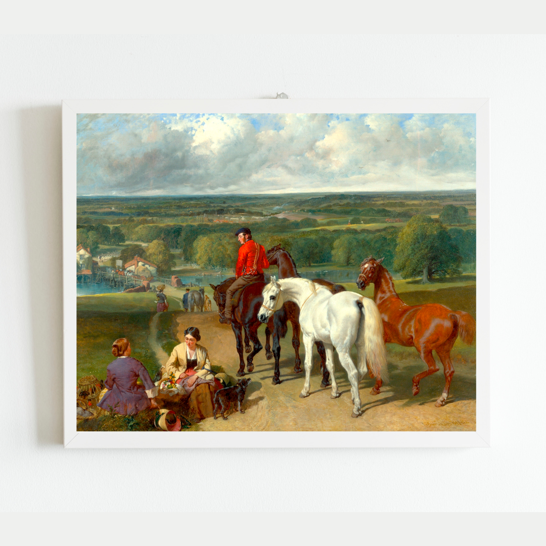 Exercising the Royal Horses Antique Art Print