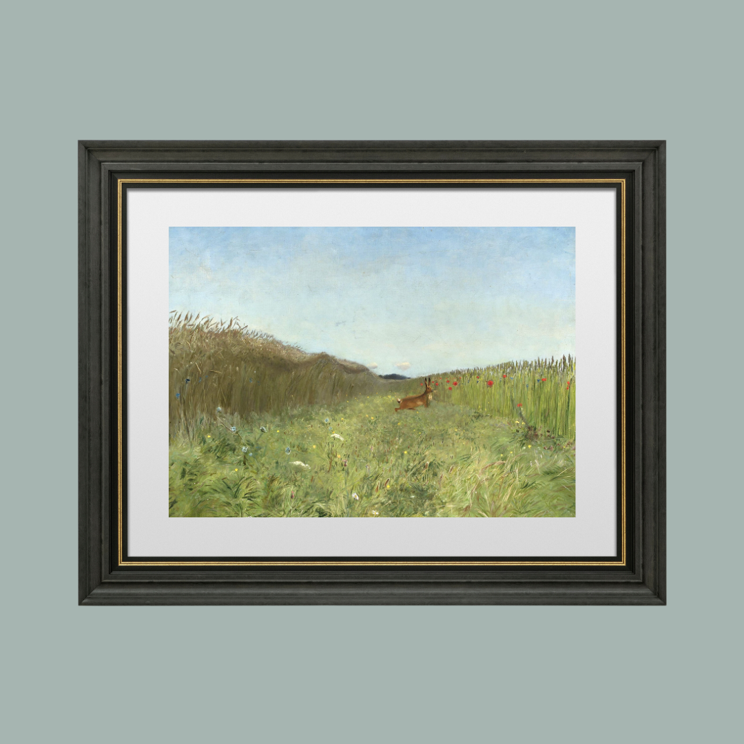 Antique Hare in the Grain Art Print