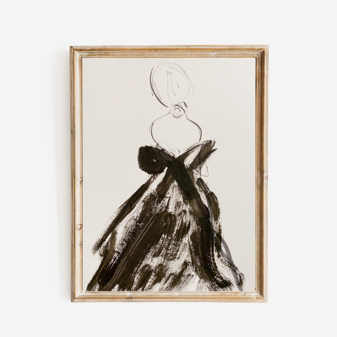 Gown with Bow Print