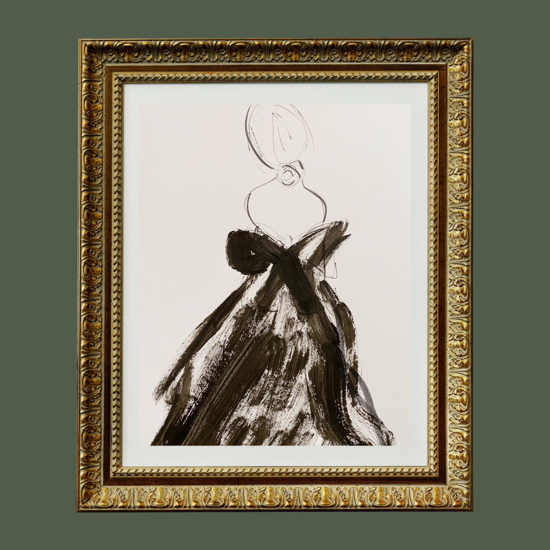 Gown with Bow Print