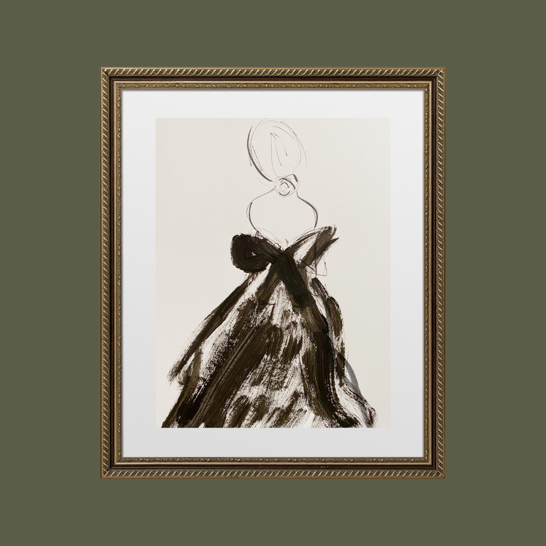Gown with Bow Print