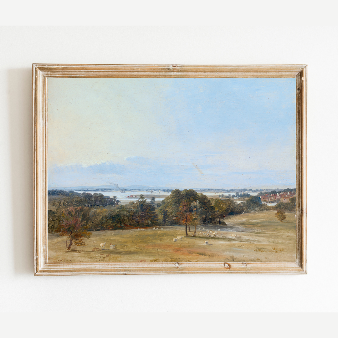 Southampton English Landscape Antique Art Print