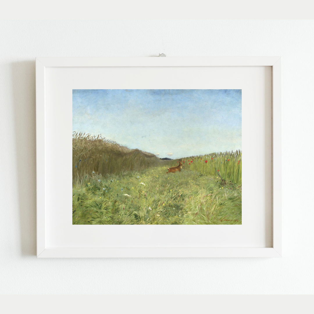 Antique Hare in the Grain Art Print