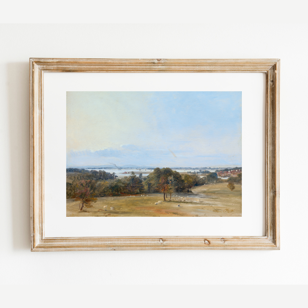 Southampton English Landscape Antique Art Print