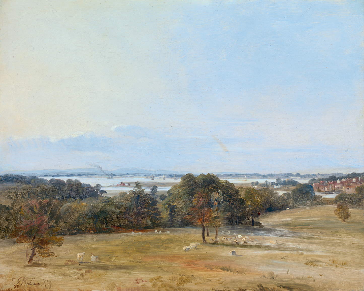 Southampton English Landscape Antique Art Print