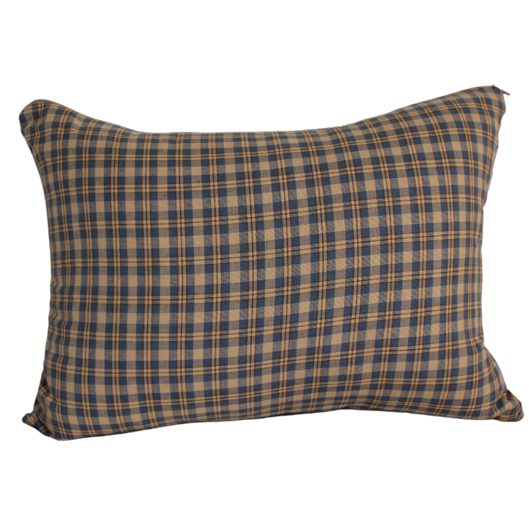 Petite Plaid Pillow Cover in Vintage Blue