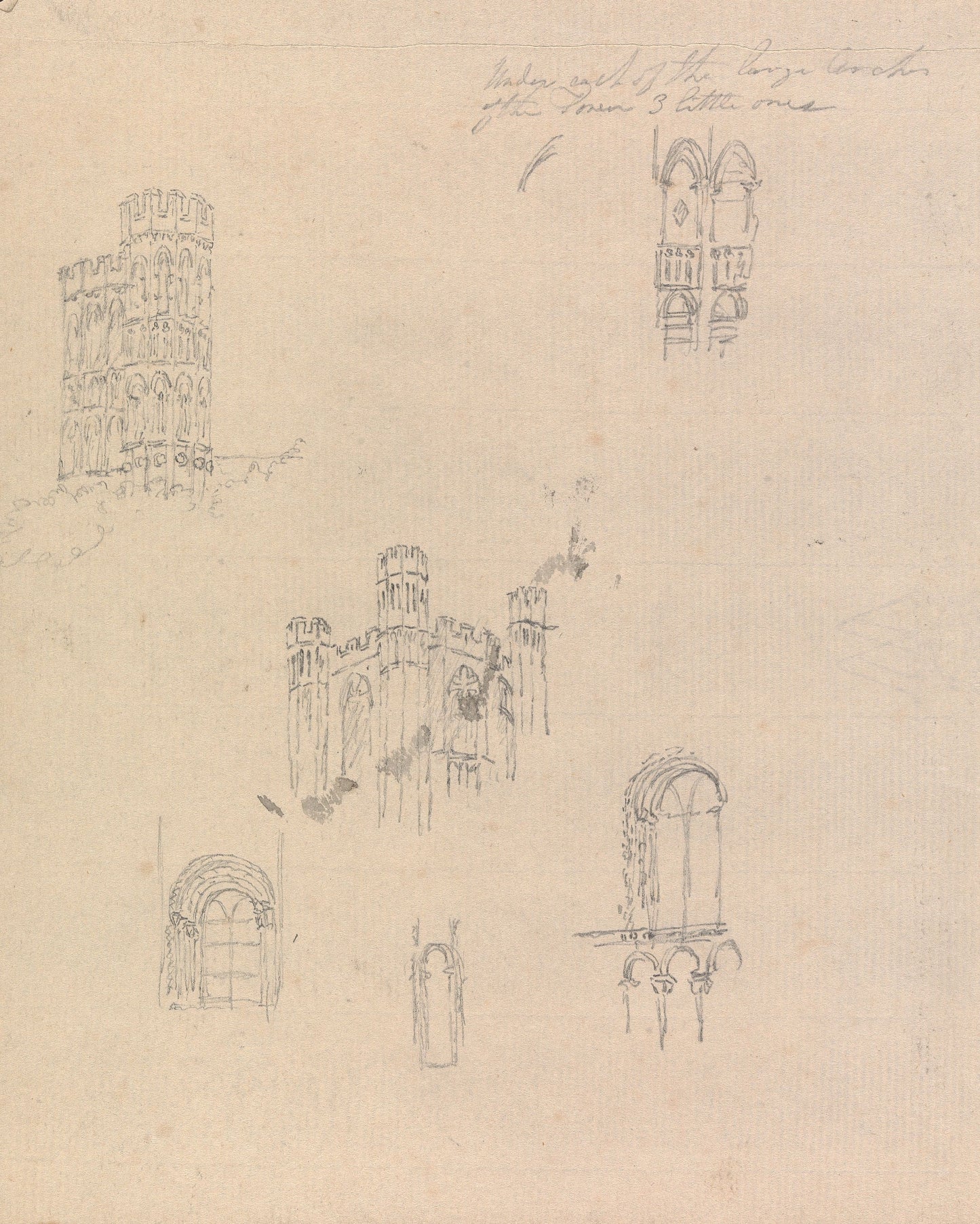 Studies of Castles and Cathedrals 1791 Print