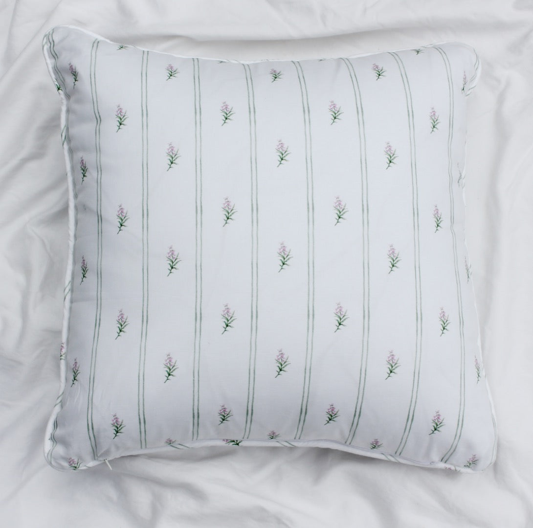 Among the Heather Piped Pillow Cover
