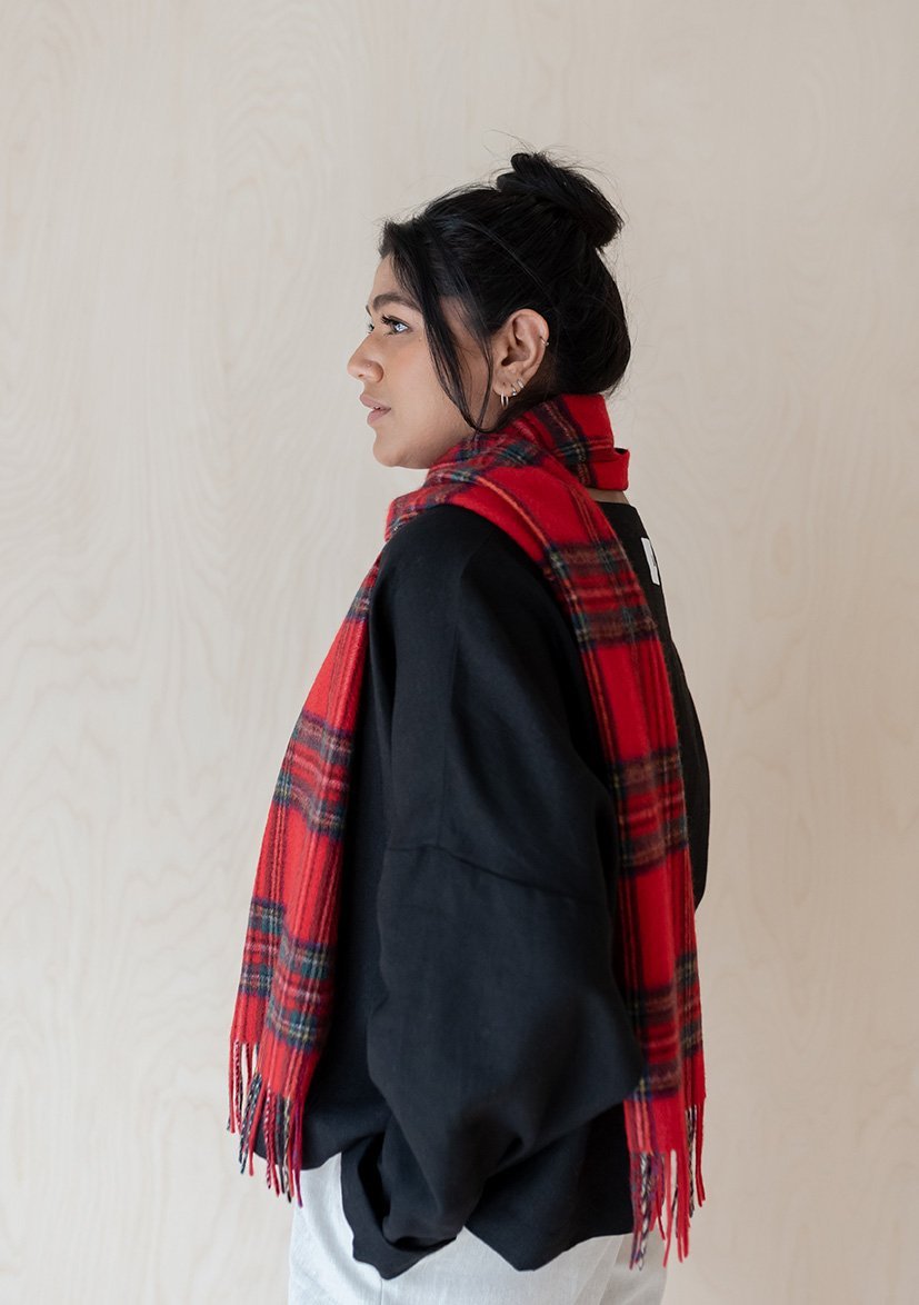 Lambswool Scarf in Stewart Royal Tartan