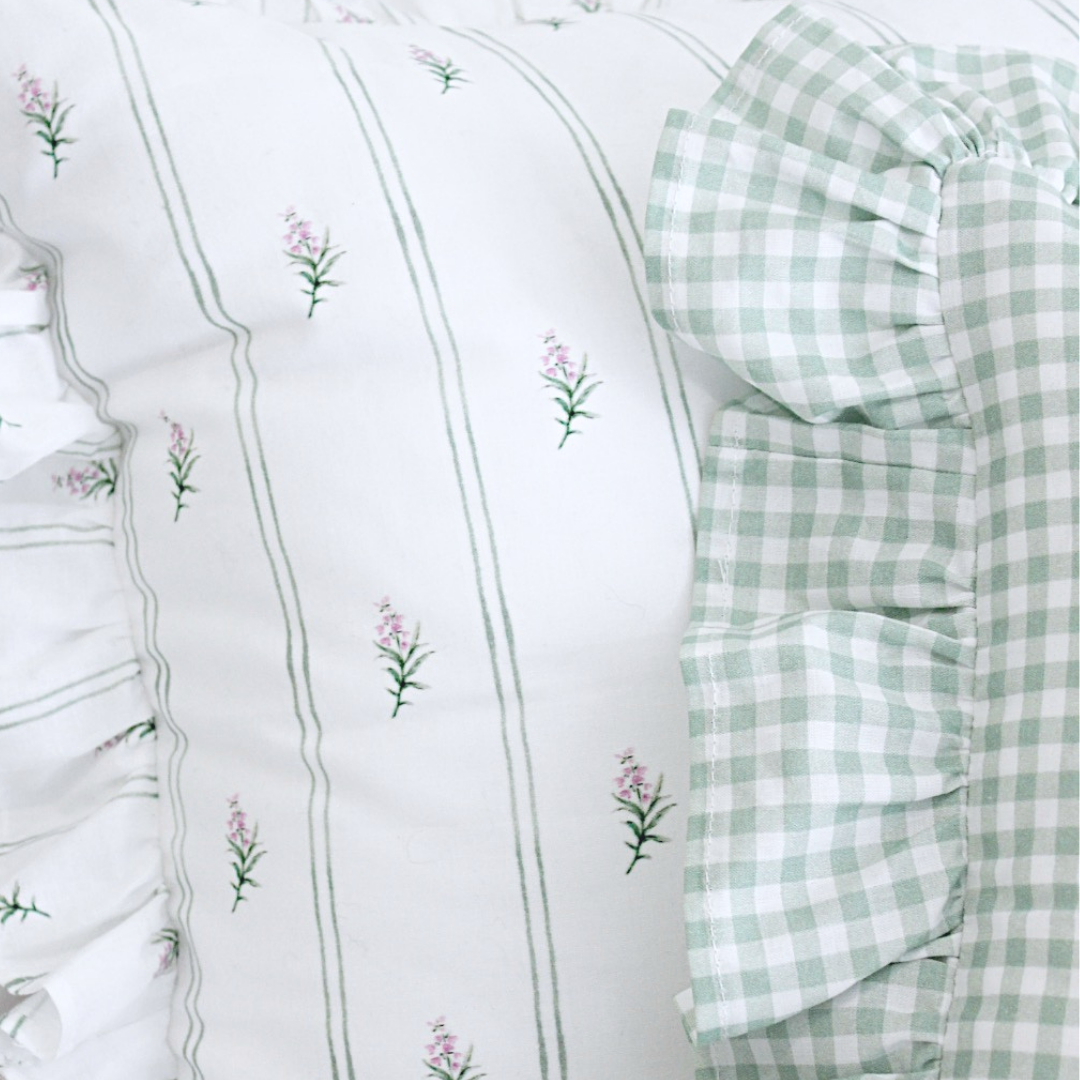 Among the Heather Ruffle Pillow Cover
