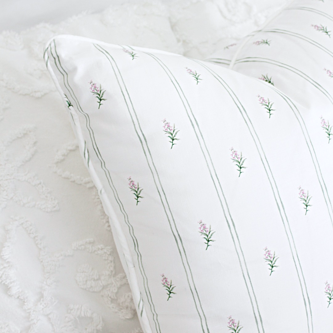Among the Heather Piped Pillow Cover