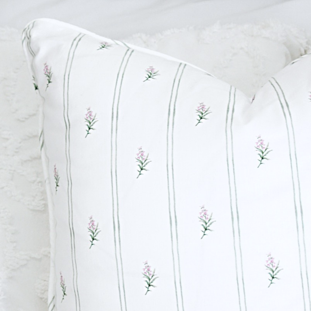 Among the Heather Piped Pillow Cover