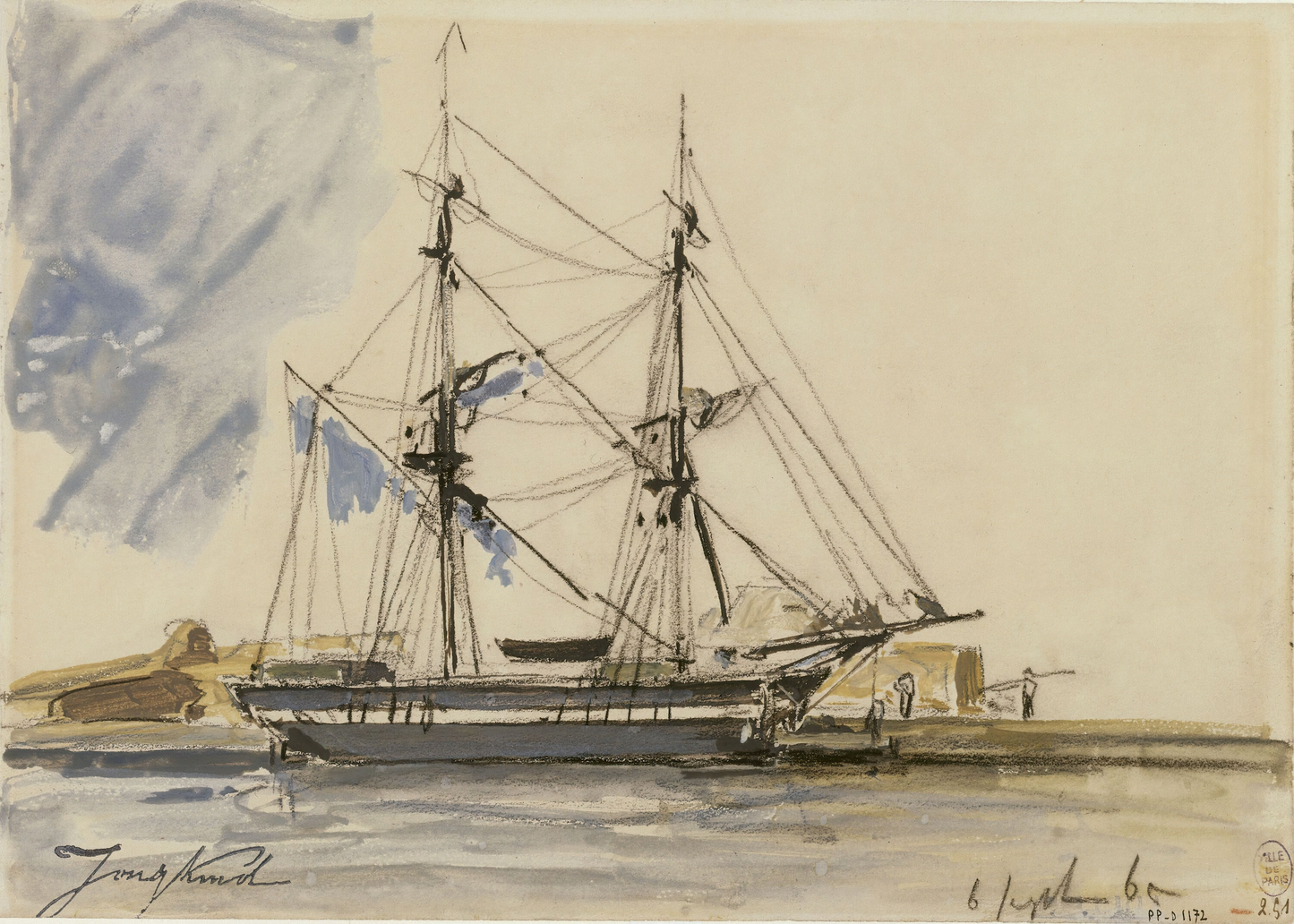 Bateau à voile accosté Print