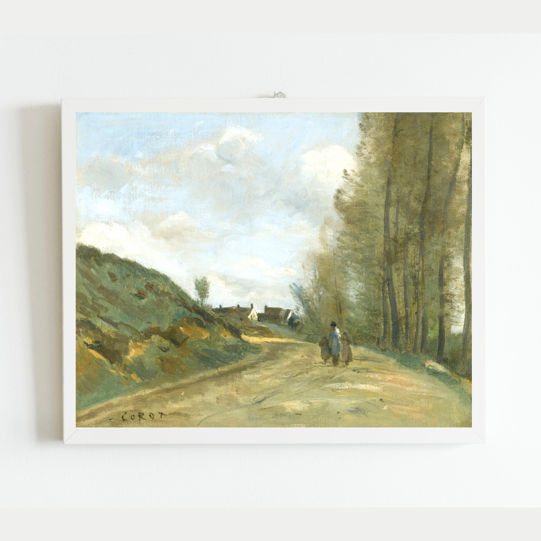 Walk to the Village Antique Art Print