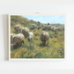 Sheep with Shepherd Antique Art Print