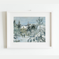 Snowy Landscape Antique Art Print