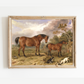 Horses & Dogs Antique Art Print