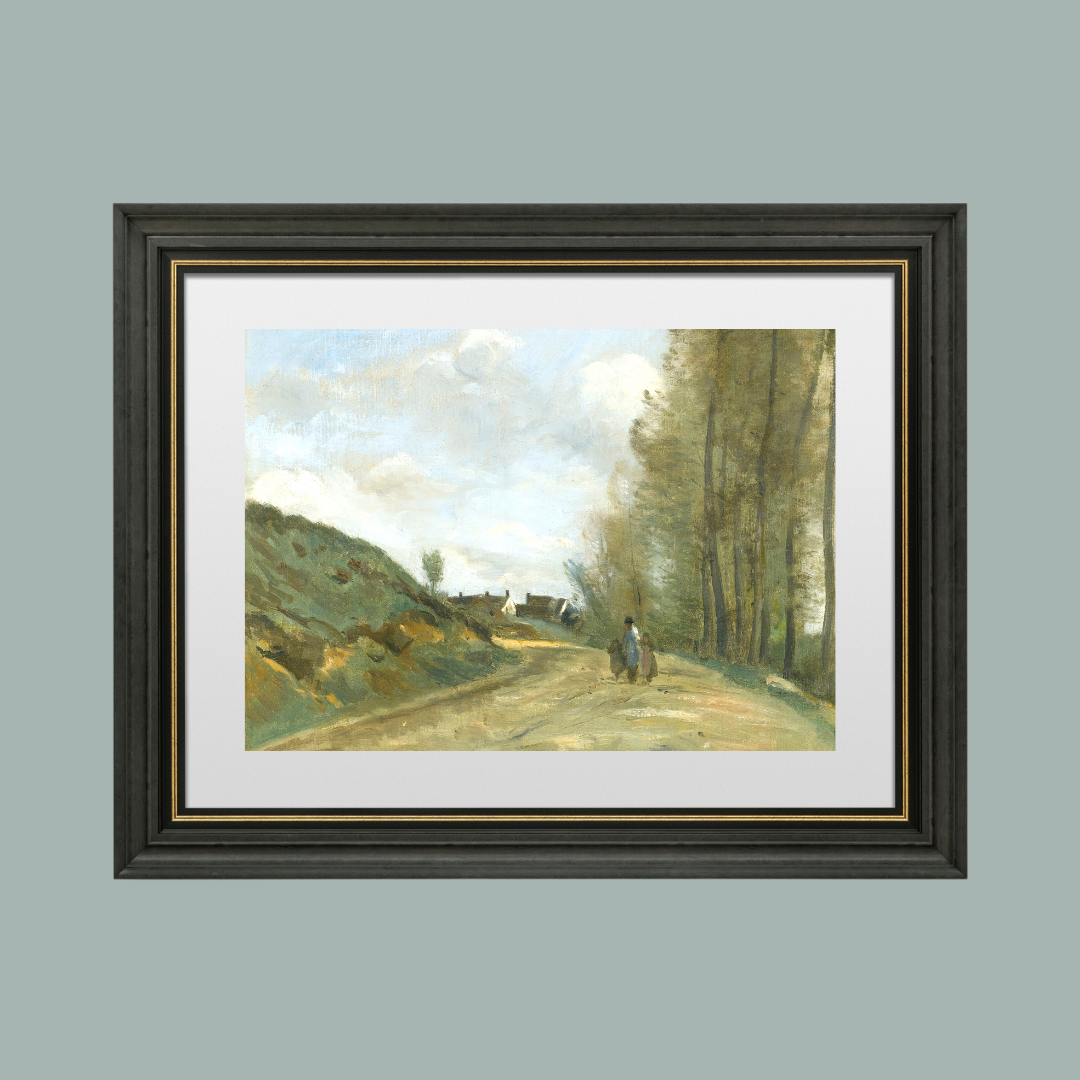 Walk to the Village Antique Art Print