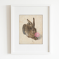 Young Hare with Bubble Gum Art Print
