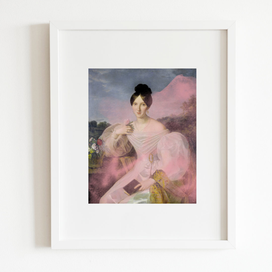 Lady in a Pink Haze Art Print