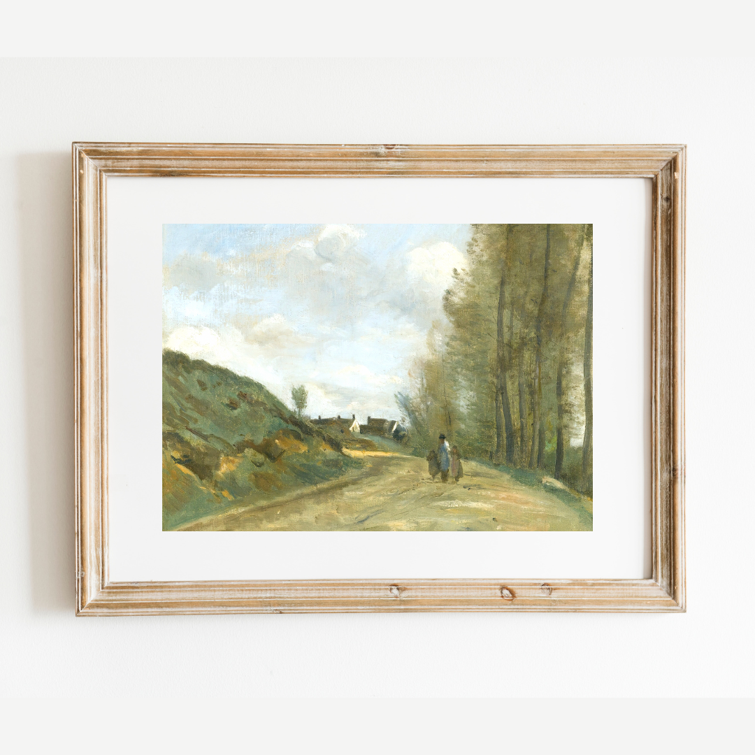 Walk to the Village Antique Art Print