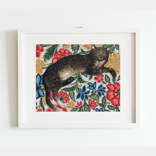 Lounging Cat Art Print