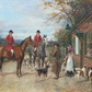 After the Hunt in England Antique Art Print