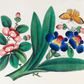 Flowers & a Butterfly II Antique Art Print