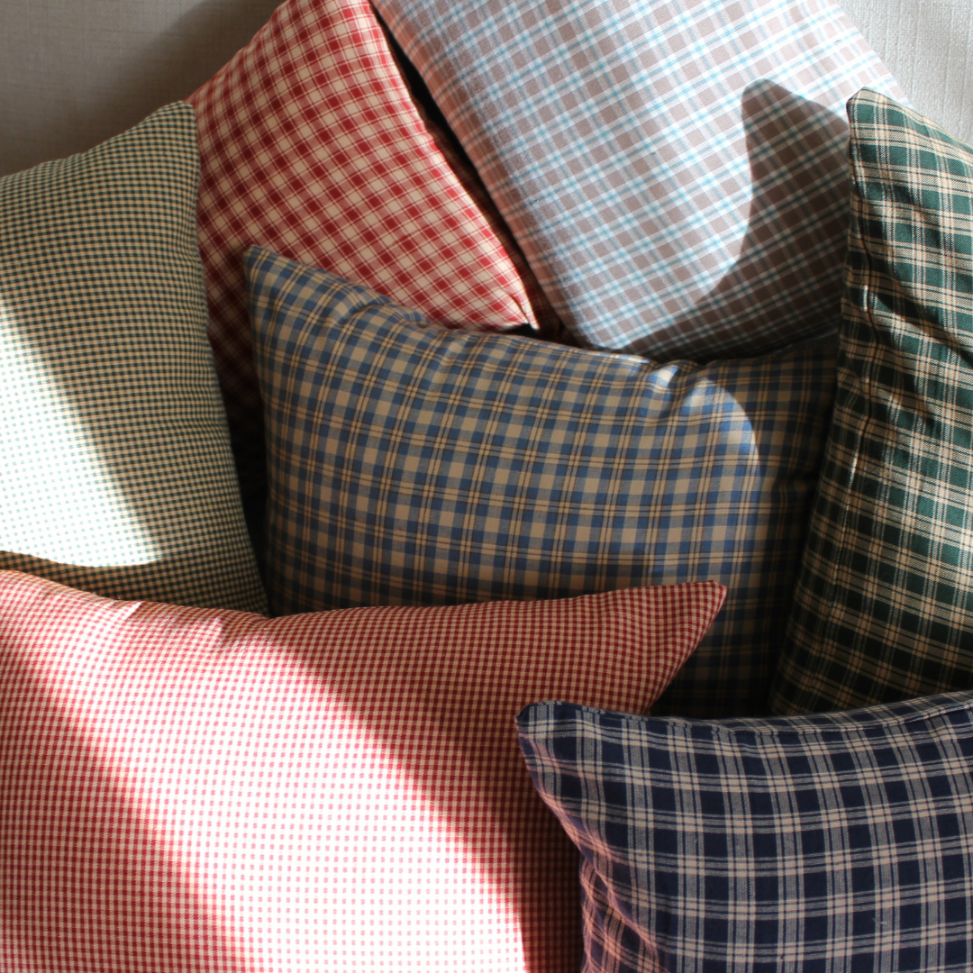 Petite Plaid Pillow Cover in Red