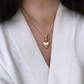 Ribbed Heart T-Bar Necklace