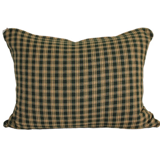 Petite Check Pillow Cover in Green