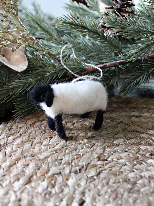 Handmade Wool Sheep Ornament