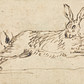 A Hare Running, with Ears Pricked Print