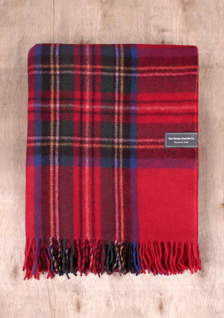 Recycled Wool Knee Blanket in Stewart Royal Tartan – Sea to Skye