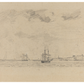 Coastal Landscape with Shipping Print