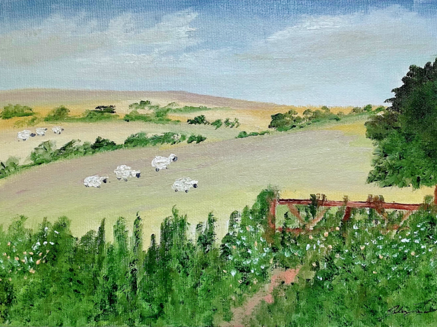 A Walk in the Cotswolds Print by Juliann Lancon