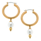 Pearl Drop Hoop Earrings